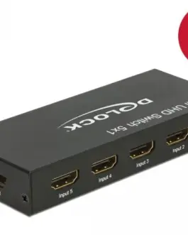 Alternative view of 5 портов HDMI суич Delock  4K@60Hz, Дистанционно, Черен