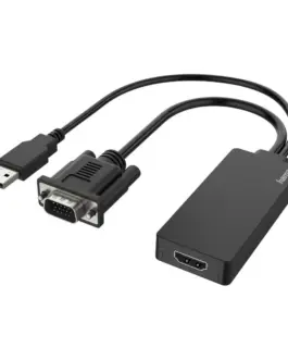 Конвертор HAMA VGA+USB мъжко - HDMI женско Full HD 1080p Черен