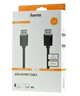 Alternative view of Кабел HAMA 200696, DisplayPort мъжко - DisplayPort мъжко, 1.5 m, Ultra-HD 4K, Двойно-екраниран, Черен