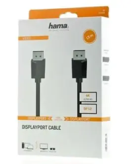 Alternative view of Кабел HAMA 200696, DisplayPort мъжко - DisplayPort мъжко, 1.5 m, Ultra-HD 4K, Двойно-екраниран, Черен