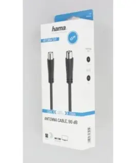 Alternative view of Антенен кабел HAMA, Коаксиален мъжко - Коаксиален женско, 1.5м, 90dB, Черен