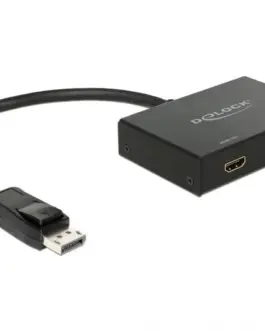 Сплитер DeLock DisplayPort 1.2 мъжко - 2 x HDMI женско Черен