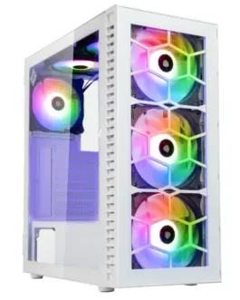 Кутия за компютър Kolink Observatory HF ARGB TG Mid-Tower Бяла