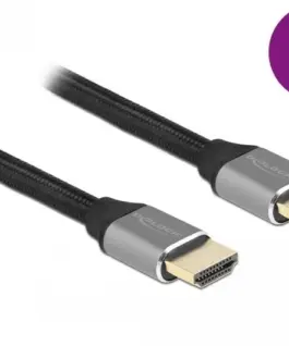 Alternative view of Кабел Delock Ultra High Speed, HDMI мъжко - HDMI мъжко, 48 Gbit/s, 8K 60 Hz, 2 м, Сив