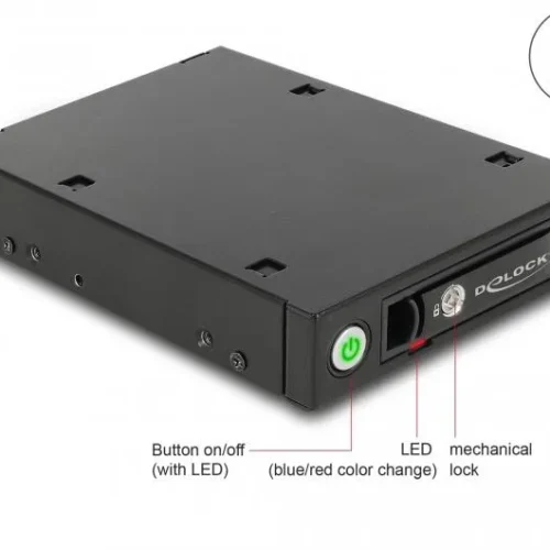 Alternative view of Чекмедже Delock 3.5Prime;, За 1 x 2.5Prime; U.2 NVMe SSD или SATA / SAS HDD / SSD, Черен