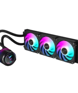 Alternative view of Охладител за процесор Gigabyte AORUS WATERFORCE X II 360 Black, LCD Display