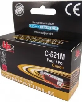 Мастилница UPRINT CLI521  CANON, С чип, Magenta