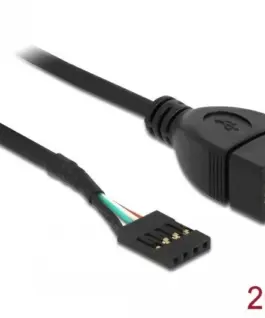 Alternative view of Кабел DeLock USB Pin header женско > USB 2.0 type-A женски, 20 cm