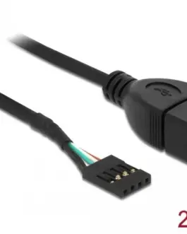 Alternative view of Кабел DeLock USB Pin header женско > USB 2.0 type-A женски, 20 cm