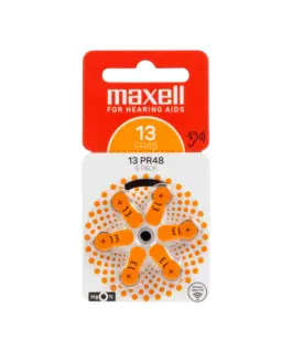 Батерия цинково въздушна MAXELL ZA13 6 бр. бутонни за слухов апарат в