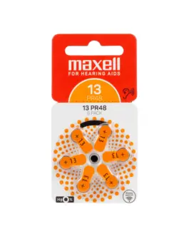 Батерия цинково въздушна MAXELL ZA13 6 бр. бутонни за слухов апарат в