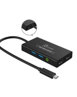 Alternative view of Кепчер j5create JVA01, HDMI - HDMI, USB-C хъб, Черен