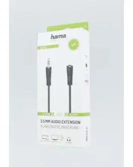 Alternative view of Аудио удължителен кабел HAMA, 3.5мм жак мъжко - 3.5мм жак женско, 3м, Черен