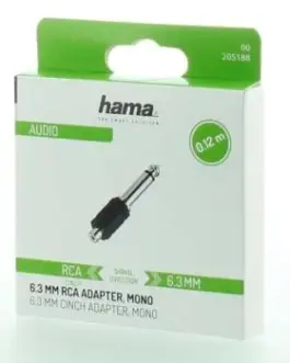 Alternative view of Преходник  HAMA, 6.3 мм жак мъжко - Чинч женско, Черен