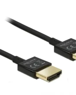 Кабел Delock HDMI-A мъжко - HDMI-A мъжко Ethernet 3D 4K 0.25 м Черен