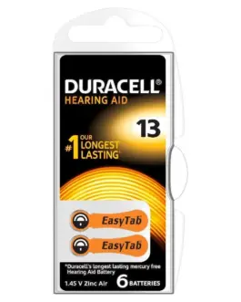 Батерия цинково въздушна DURACELL ZA13 6 бр. бутонни за слухов апарат в