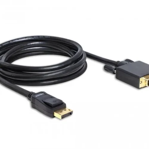 Кабел Delock DisplayPort мъжко - DVI мъжко 2 м. Черен