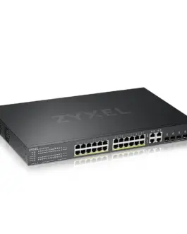 Суич ZyXEL GS-2220-28HP 24 портов Layer2+ 24x Gigabit PoE + 4x Gigabit combo (RJ45/SFP)