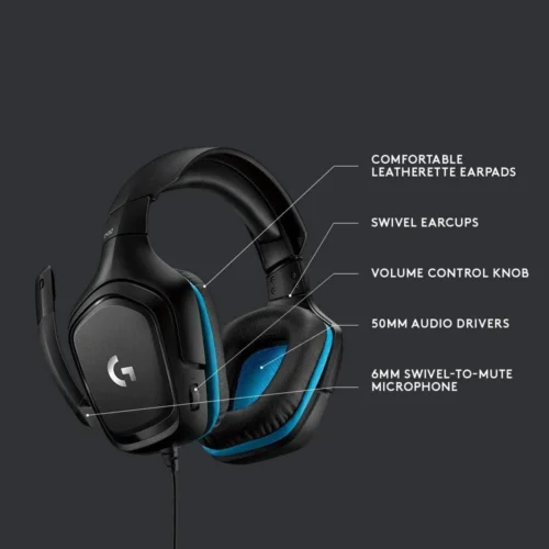 Alternative view of Геймърски слушалки Logitech G432, Микрофон, Черни