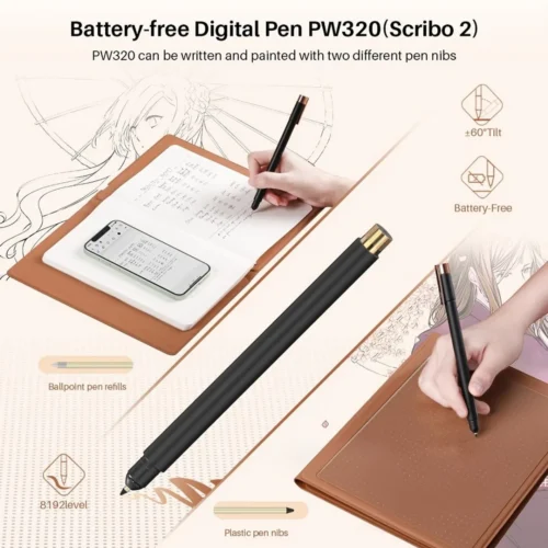 Alternative view of Цифрова писалка за таблет HUION Scribo PW320, За модели Huion Note X10