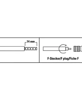 Alternative view of Адаптер HAMA, F-конектор мъжко, Метален, 4 броя