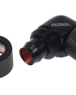 Alternative view of Компресионен фитинг Alphacool, 13/10 - G1/4, 90°, Въртящ се, Черен мат