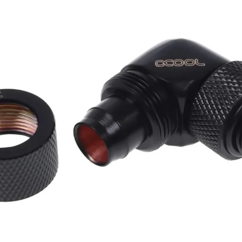 Alternative view of Компресионен фитинг Alphacool, 13/10 - G1/4, 90°, Въртящ се, Черен мат