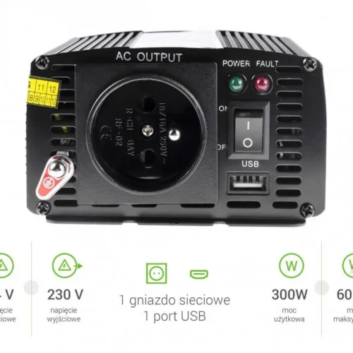 Alternative view of Инвертор GREEN CELL 24V/300W