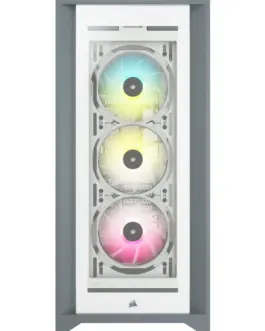 Alternative view of Кутия за компютър Corsair iCUE 5000X RGB Mid Tower, Tempered Glass, Бяла