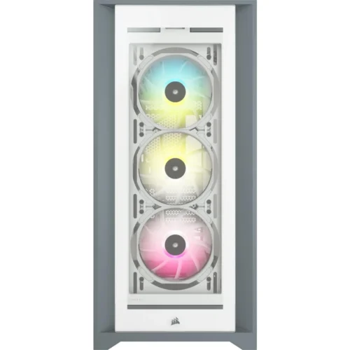 Alternative view of Кутия за компютър Corsair iCUE 5000X RGB Mid Tower, Tempered Glass, Бяла