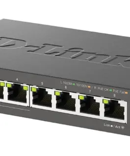 Alternative view of Суич D-Link DGS-1008P, 4x PoE + 4 x стандартни, 10/100/1000, Gigabit,