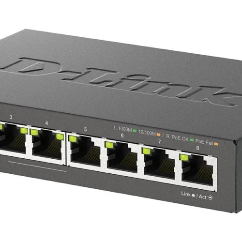 Alternative view of Суич D-Link DGS-1008P, 4x PoE + 4 x стандартни, 10/100/1000, Gigabit,