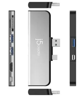 Alternative view of Докинг станция j5create JDD320B, за MS Surface Pro 4/5/6, USB-A Mini DP, Черна
