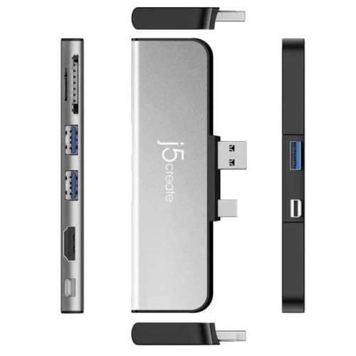 Alternative view of Докинг станция j5create JDD320B, за MS Surface Pro 4/5/6, USB-A Mini DP, Черна