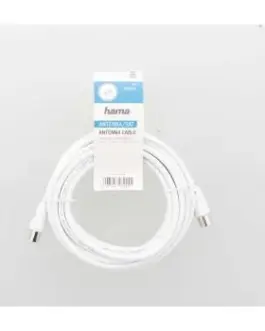 Alternative view of Антенен кабел HAMA 205031, Коаксиален мъжко - Коаксиален женско, 10 м, 75dB, Екраниран, Бял