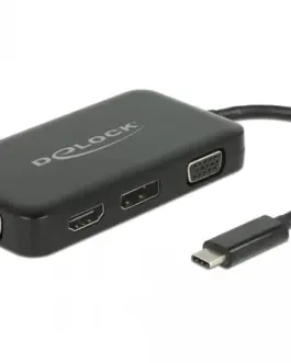Alternative view of Адаптер 4 в 1 Delock 63929 USB-C мъжко - VGA / DVI / DP / HDMI женско, Черен