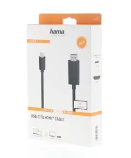 Alternative view of Кабел HAMA USB-C мъжко - HDMI мъжко, Ultra-HD, 4K, 3 м, 3 звезди, Черен