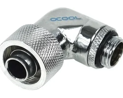 Компресионен фитинг Alphacool 16/10 - G1/4 90° Въртящ се Хром