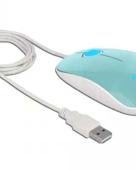 Alternative view of Мишка за компютър, оптична DeLock, USB-A, Кабел 1.3 м, USB, 1200 dpi, Tюркоаз