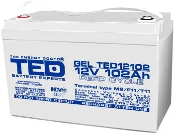 Оловна гелова батерия TED ELECTRIC 12V 102Ah 330/ 173/ 220 mm AGM