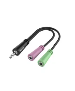 Аудио сплитер HAMA 3.5мм жак мъжко - 2 х 3.5 mm жак женско 10cm