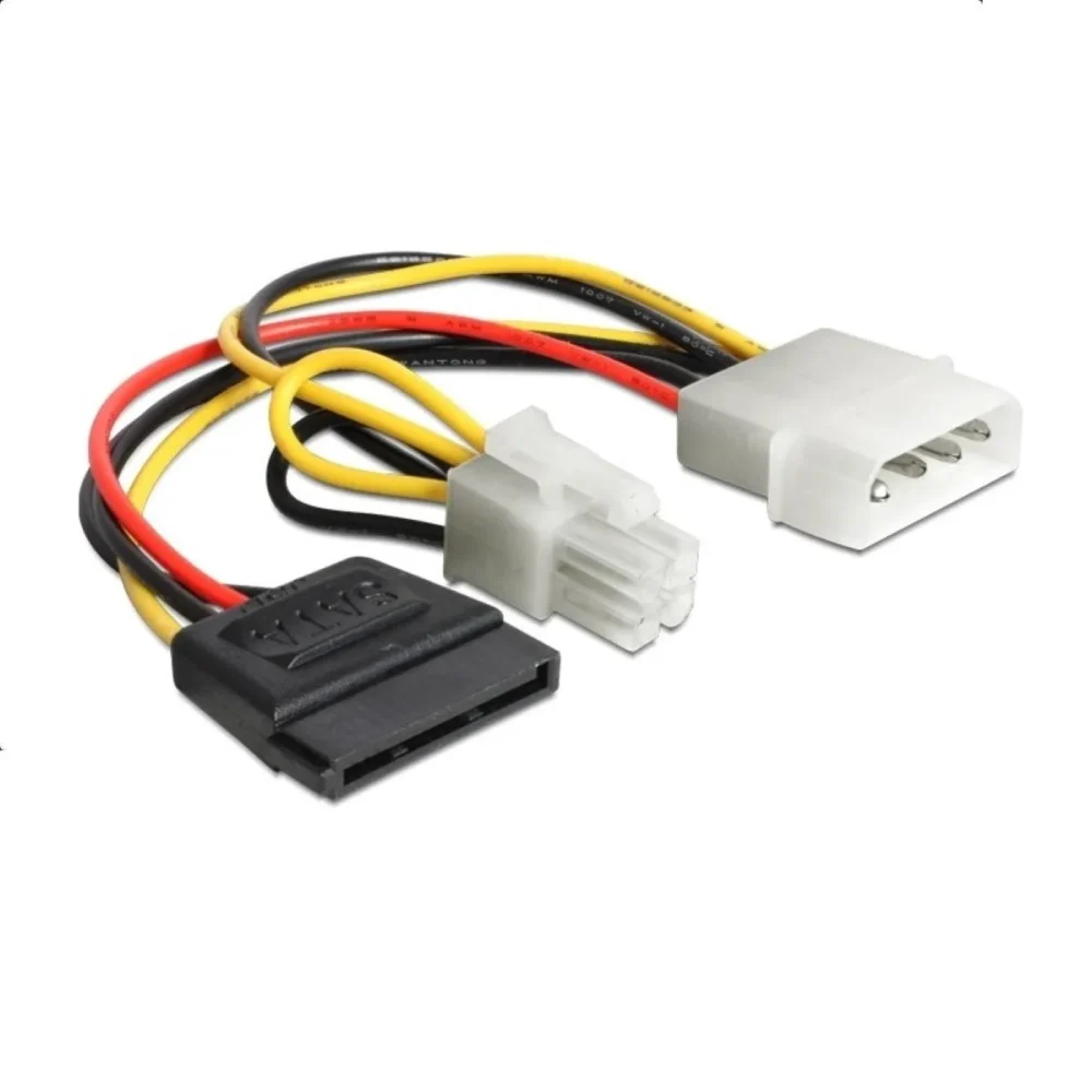 Кабел DeLock Power Molex 4 pin мъжко към SATA 15 pin женско + P4 мъжко 15