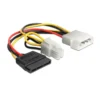 Кабел DeLock Power Molex 4 pin мъжко към SATA 15 pin женско + P4 мъжко 15