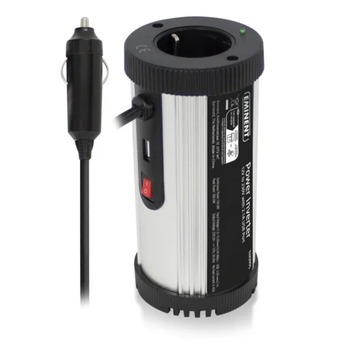 Инвертор Ewent EM3995 DC/AC 12V/230V 150W USB 2.1 A Сребрист