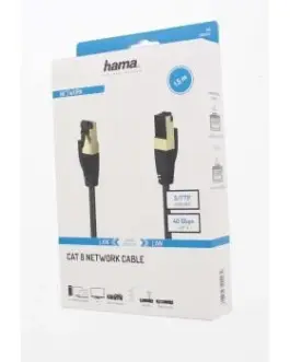 Alternative view of Мрежов пач кабел HAMA S/FTP, CAT 8, RJ-45 - RJ-45, 40Gbit/s, 1.50 m, Halogen-free, Черен