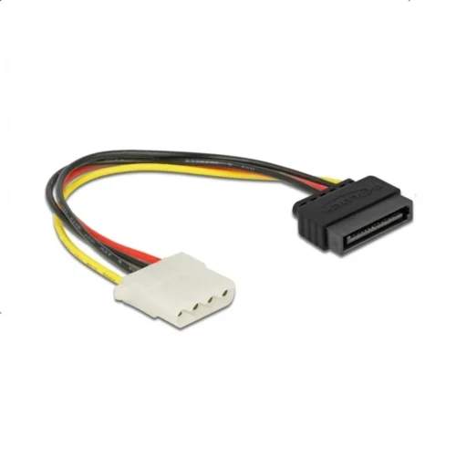 Кабел DeLock Power Cable SATA 15 pin женско към 4 pin женско 20 cm