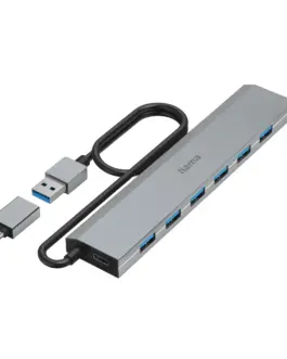 HAMA 7-портов хъб USB 3.2 Gen 1 5 Gbit/s USB-C адаптер със