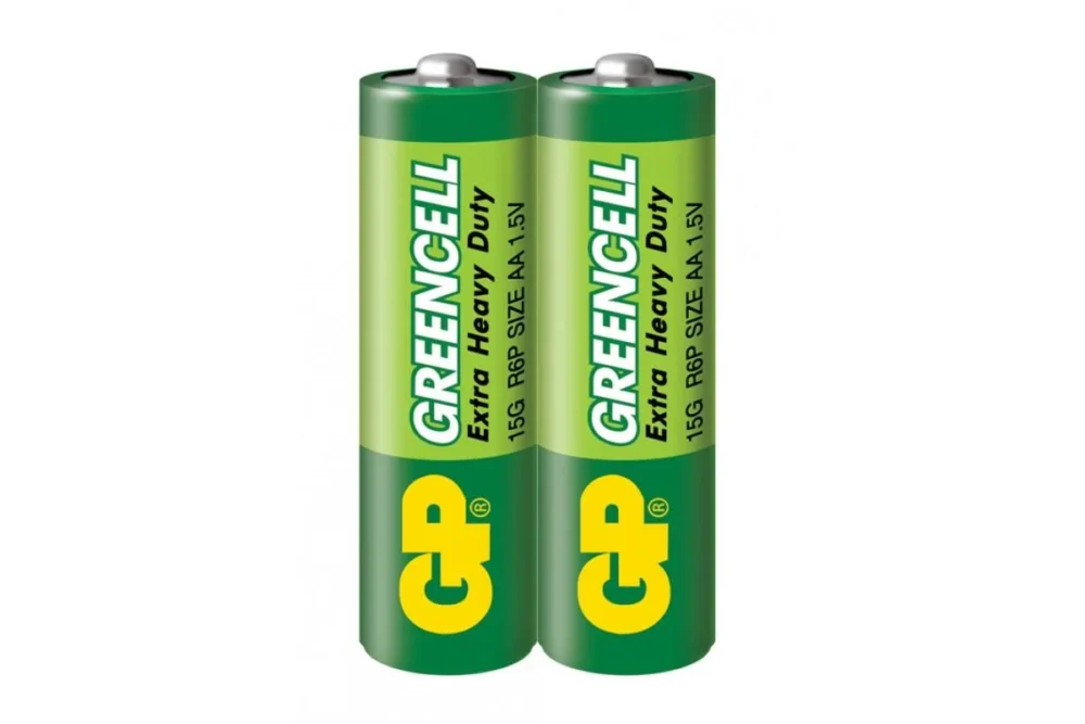 Цинк карбонова батерия GP R6  GREENCELL 15G-S2 /2 бр. в опаковка/ shrink