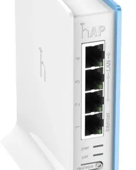 Alternative view of Безжичен Access Point MikroTik hAP lite RB941-2nD-TC, 32MB RAM, 4xLAN, built-in 2.4Ghz 802.11b/g/n, tower case
