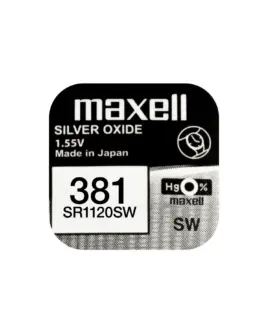 Бутонна батерия сребърна MAXELL SR1120 SW /381/391/  AG8   1.55V